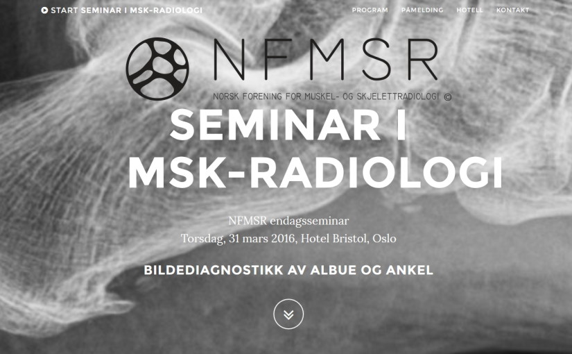 Seminarium i muskuloskeletal radiologi, 2016-03-31